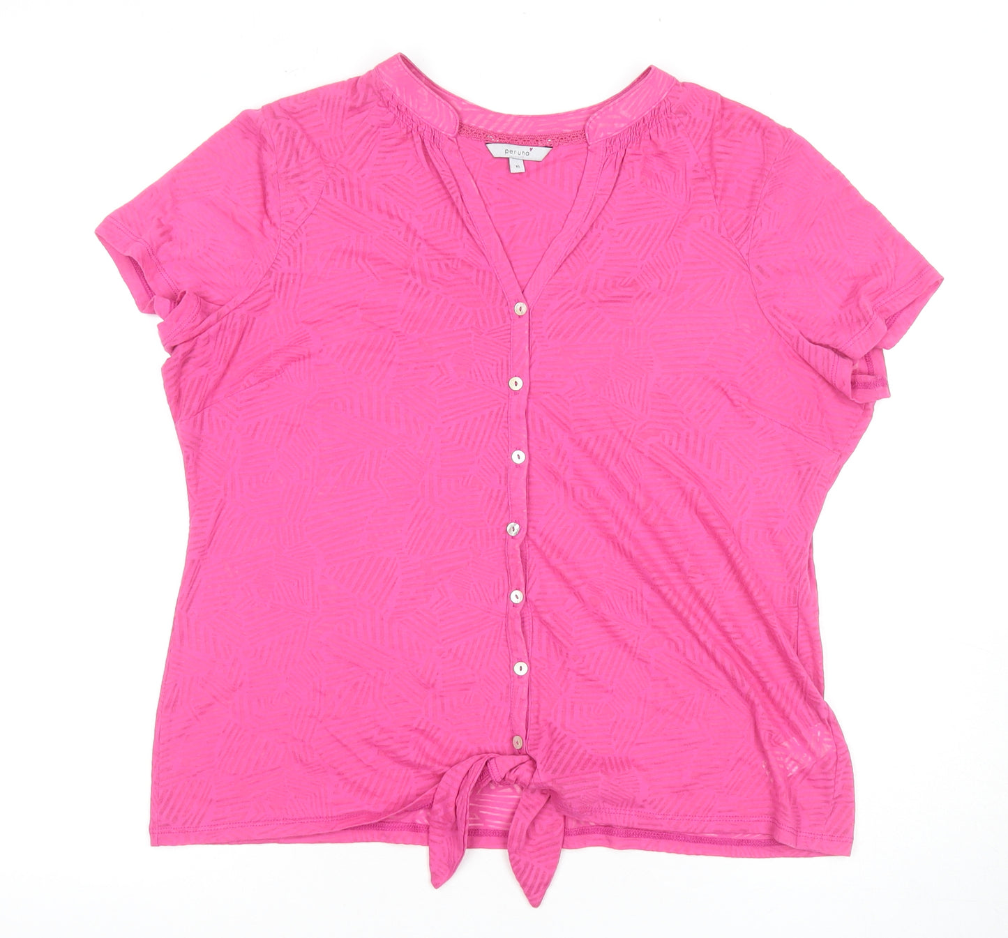 Marks and Spencer Women's Pink Button-Up Shirt Size 16