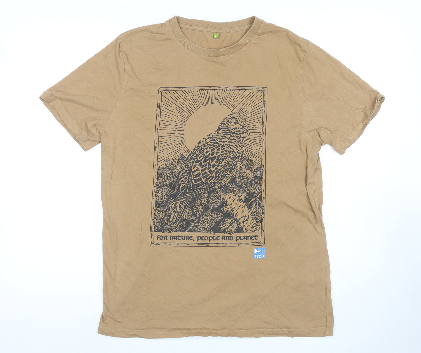 Beige Nature Graphic Men's L T-Shirt
