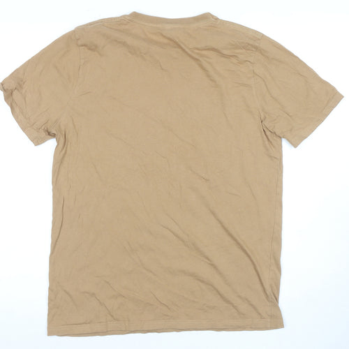 Beige Nature Graphic Men's L T-Shirt