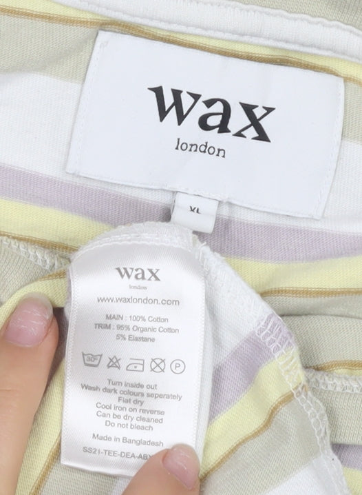 Wax London Men's Multicoloured XL Striped T-Shirt