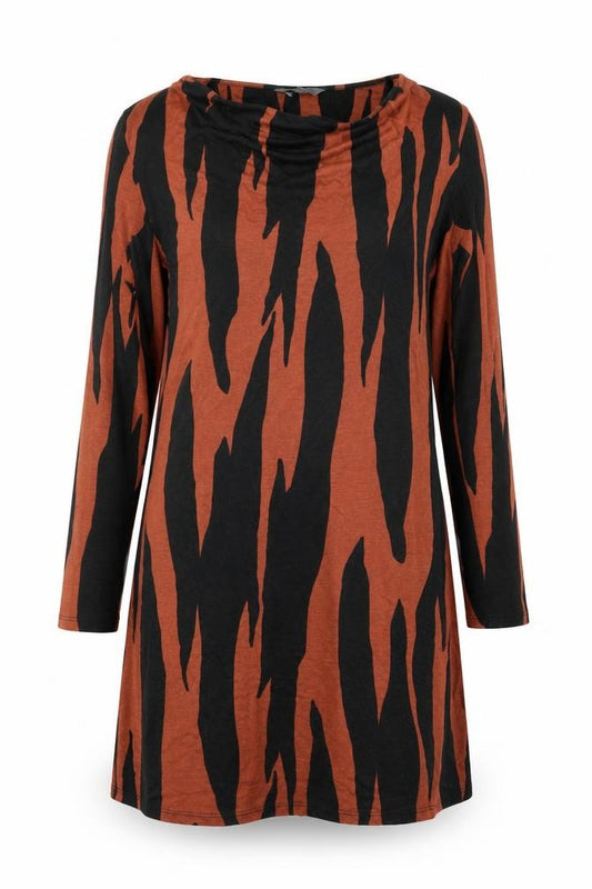 Front view of Principles Women's Multicoloured Animal Print Shift Dress, size 14
