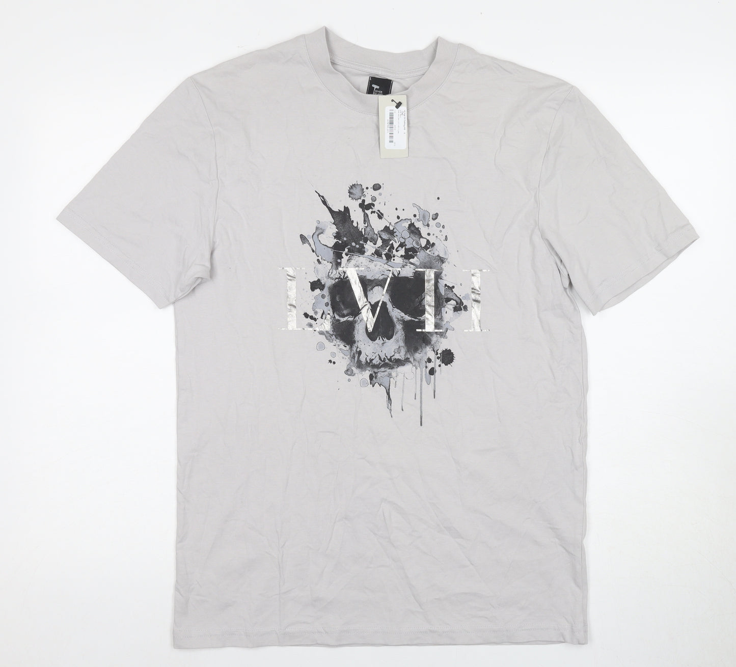 River Island Men's Grey Graphic Print T-Shirt