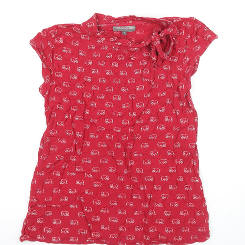 Circus Women's Red Animal Print Bow Top Size 12