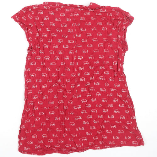 Circus Women's Red Animal Print Bow Top Size 12