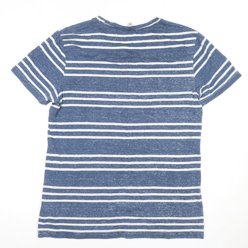 Soulcal & Co Men's Blue Striped T-Shirt Medium