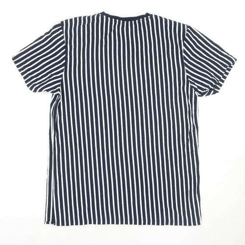 Topman Men's Blue Striped Crew Neck T-Shirt M