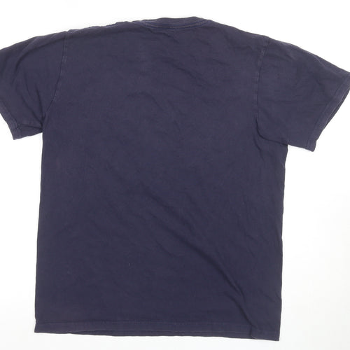 Hard Rock Blue Men's T-Shirt M Music Graphic Logo Print