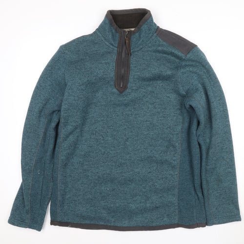 Manatary Men's Blue M 1/2 Zip Pullover Sweatshirt
