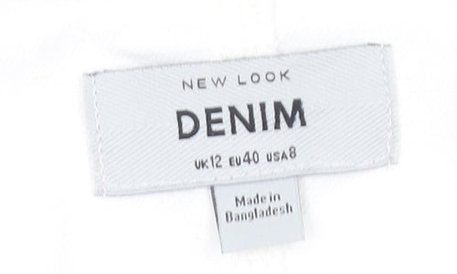 New Look Women's White Denim Jumpsuit, Size 12