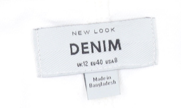 New Look Women's White Denim Jumpsuit, Size 12