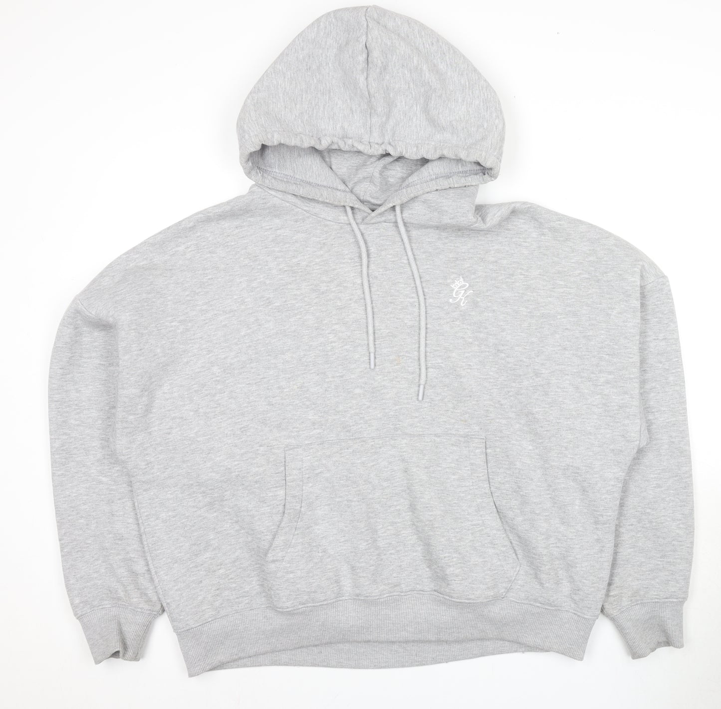 Women's Grey Pullover Hoodie, Regular Fit, Size 14