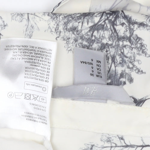 H&M Women's White Button-Up Shirt Size 8