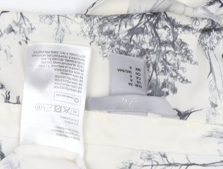 H&M Women's White Button-Up Shirt Size 8