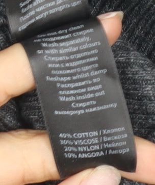 Monsoon Women's Grey Cardigan Size 14 with Beaded Accents