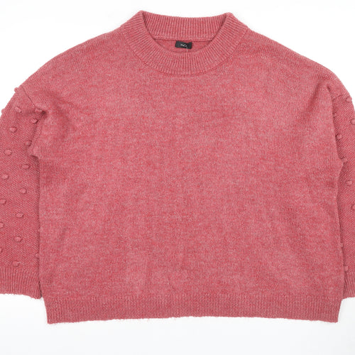 M&Co Women's Pink Mock Neck Pullover Jumper, Size 18