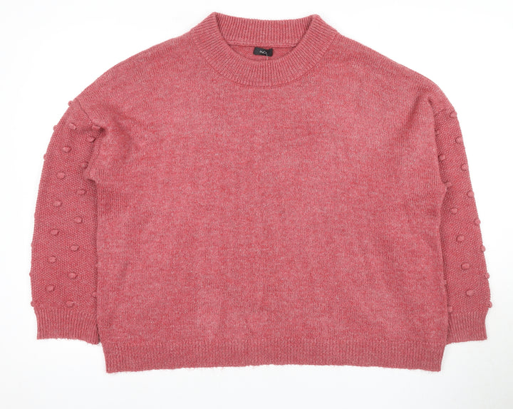 M&Co Women's Pink Mock Neck Pullover Jumper, Size 18