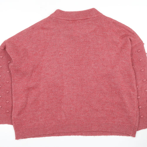 M&Co Women's Pink Mock Neck Pullover Jumper, Size 18