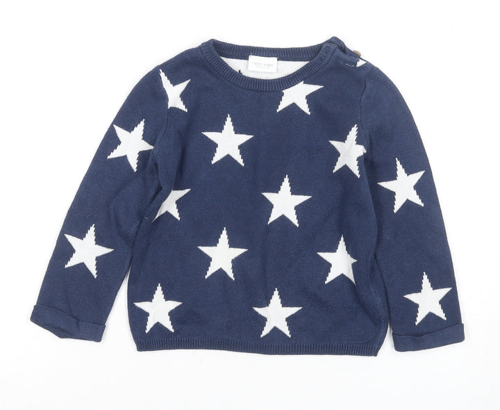 Next Unisex Baby Blue Star Pullover, 12-18 Months, Cotton