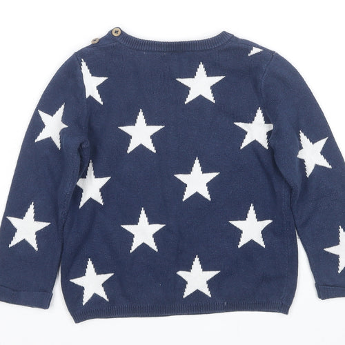 Next Unisex Baby Blue Star Pullover, 12-18 Months, Cotton