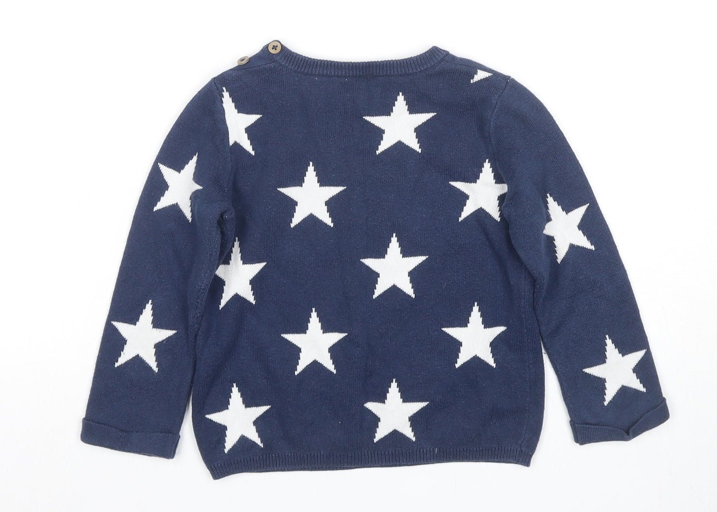 Next Unisex Baby Blue Star Pullover, 12-18 Months, Cotton