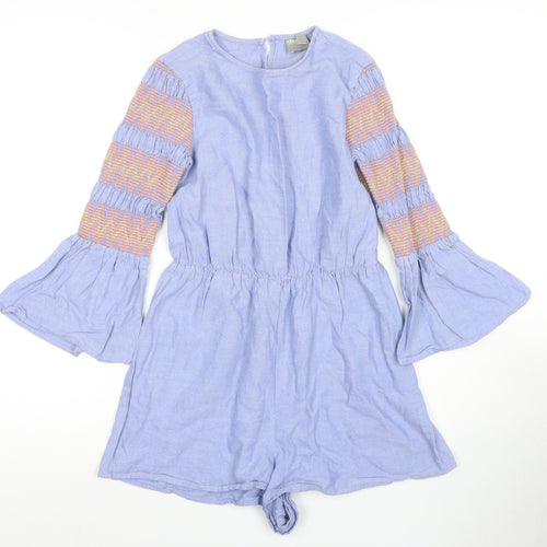 ASOS Women’s Blue Playsuit in Size 6 with Flared Sleeves