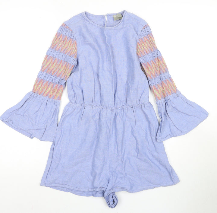 ASOS Women’s Blue Playsuit in Size 6 with Flared Sleeves
