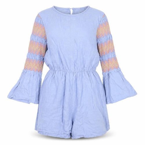 ASOS Women’s Blue Playsuit in Size 6 with Flared Sleeves
