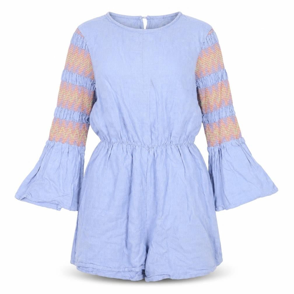 ASOS Women’s Blue Playsuit in Size 6 with Flared Sleeves