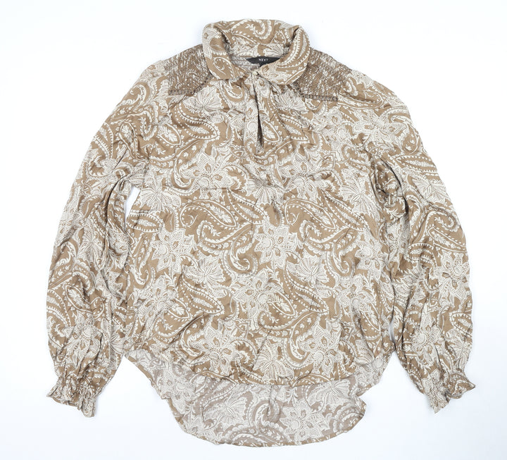 Next Women's Brown Paisley Blouse UK 10 - Casual & Workwear