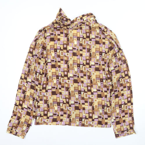 New Look Women’s Geometric Button-Up Shirt, Size 12, Multicoloured