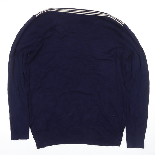 Bella Vera Women's Blue Boat Neck Pullover Jumper XL