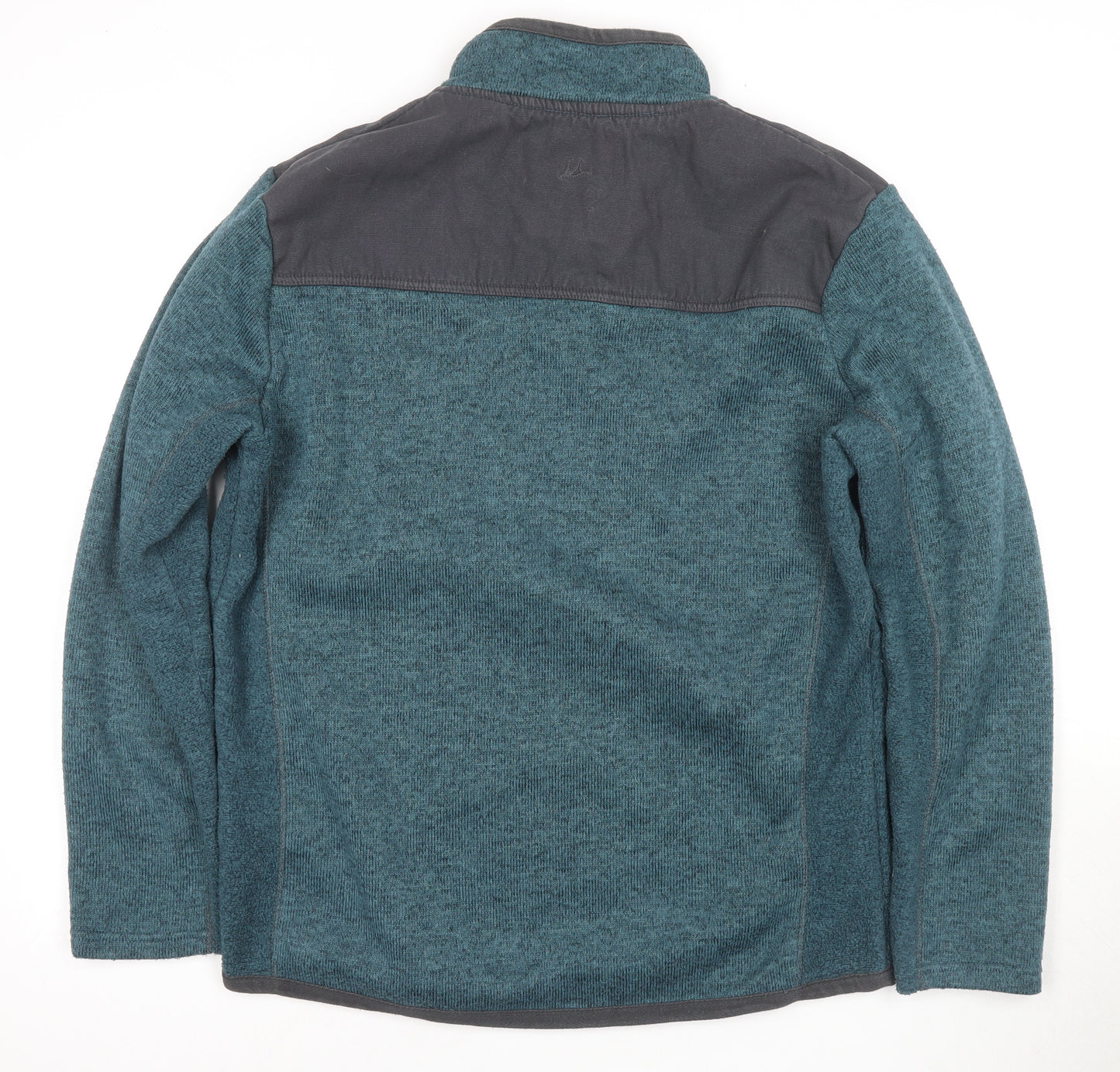 Custom Made Mantaray Men's Blue Knit 1/4 Zip Sweatshirt L