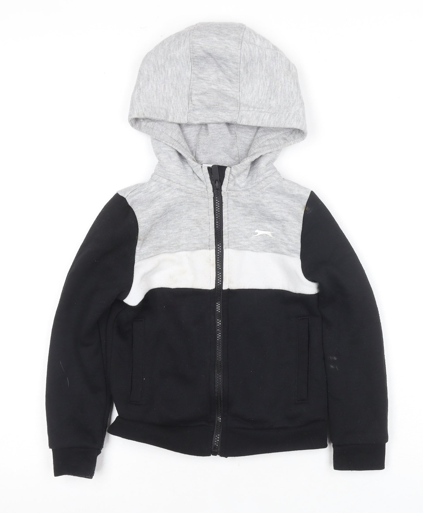 Slazenger Boys Grey & Black Full Zip Hoodie, 4-5 Years
