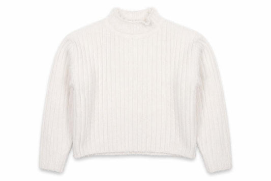 Front view of Next girls’ ivory jumper, 7 years, soft knit