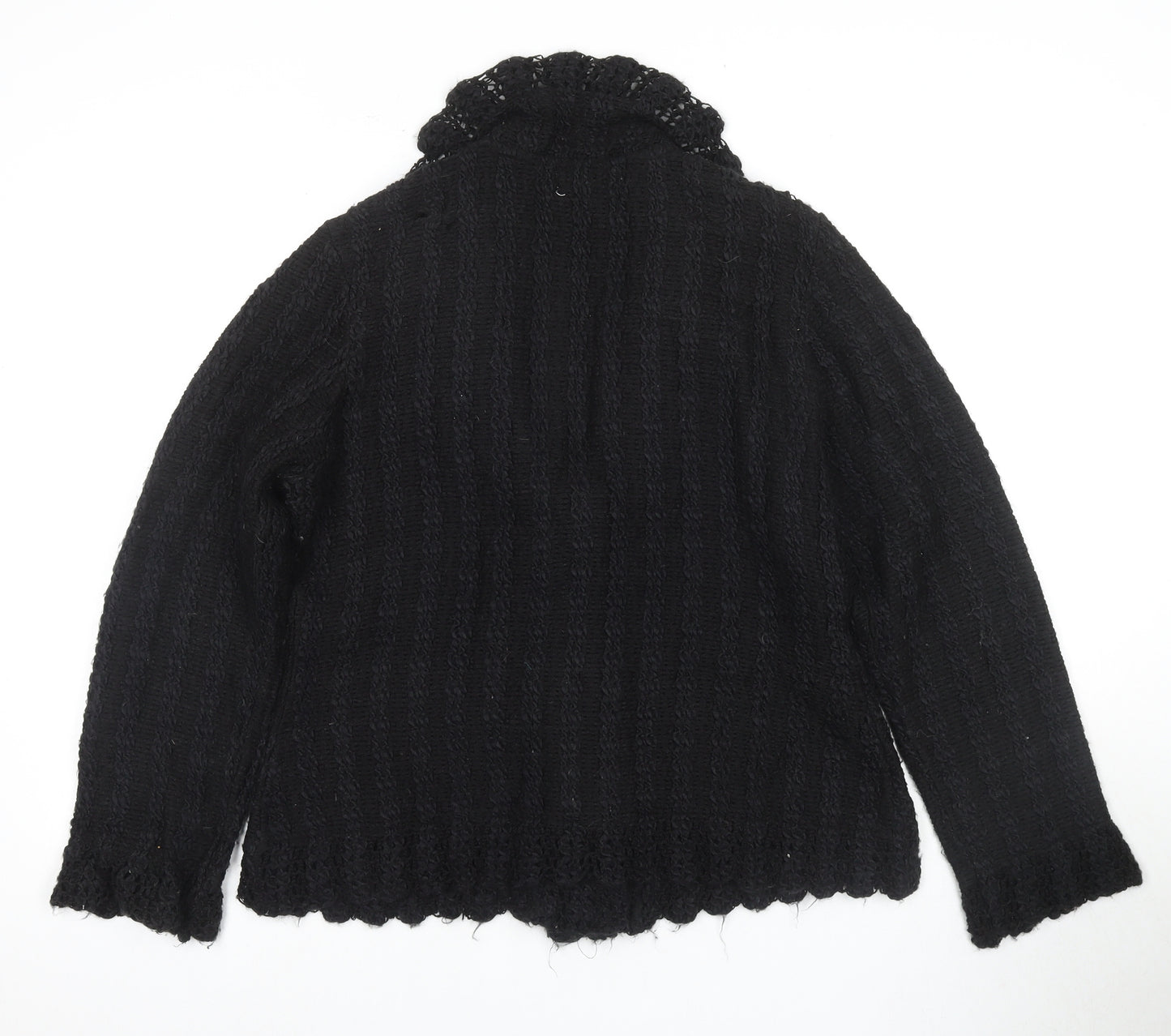 M&Co Women's Black Collared Cardigan - Size 10