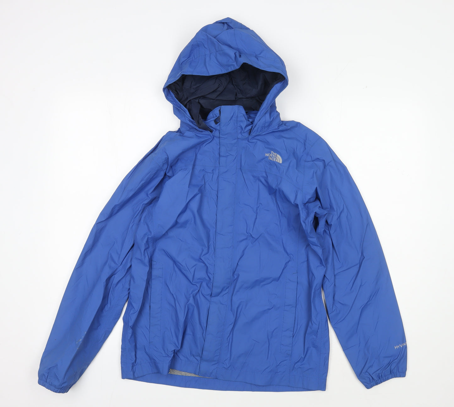 The North Face Boys Blue Rain Jacket, Size 14/16 Waterproof Coat