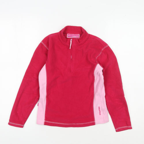 Mountainlife Girls Pink Half Zip Fleece Sweatshirt 9-10 Years