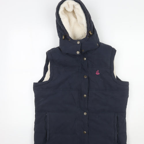 Lazy Jacks Women's Blue Hooded Waistcoat, Size L, Casual Autumn