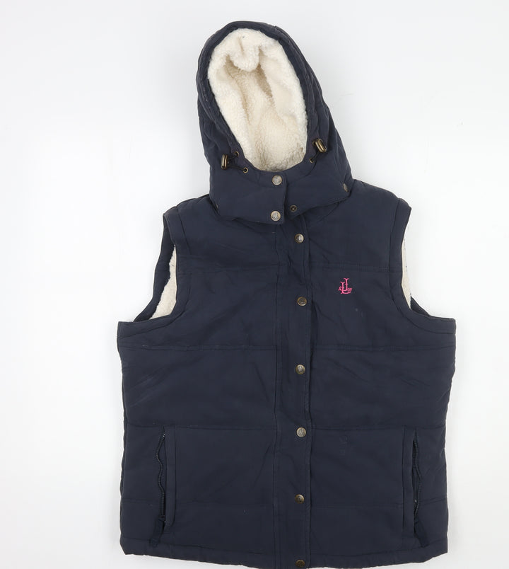 Lazy Jacks Women's Blue Hooded Waistcoat, Size L, Casual Autumn