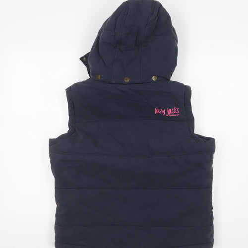Lazy Jacks Women's Blue Hooded Waistcoat, Size L, Casual Autumn