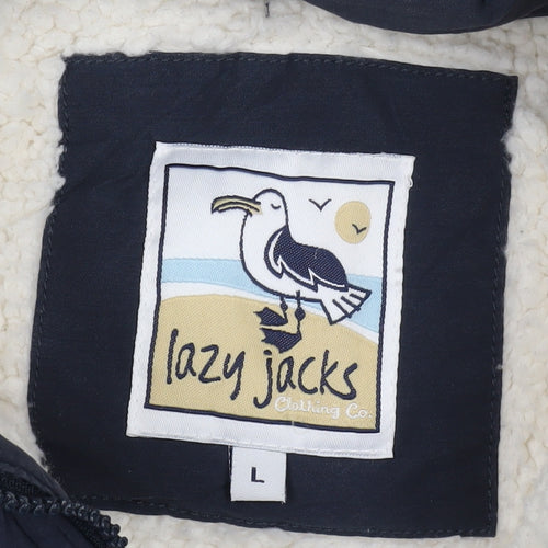 Lazy Jacks Women's Blue Hooded Waistcoat, Size L, Casual Autumn