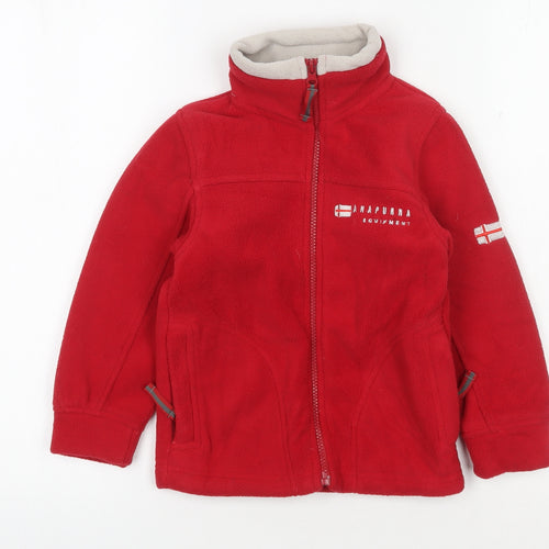 Anapurna Unisex Kids Red Fleece Jacket Size 4