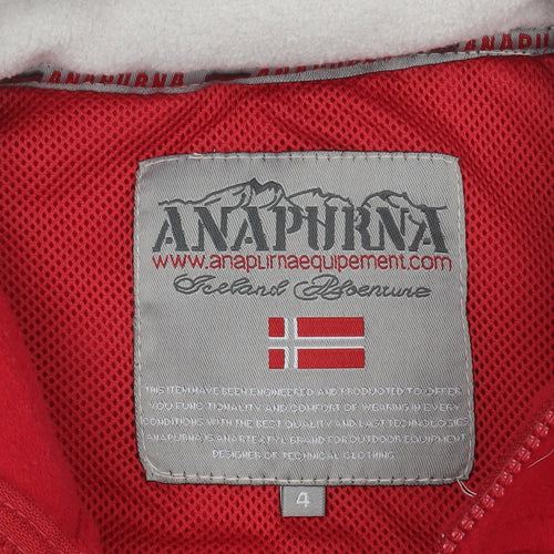 Anapurna Unisex Kids Red Fleece Jacket Size 4