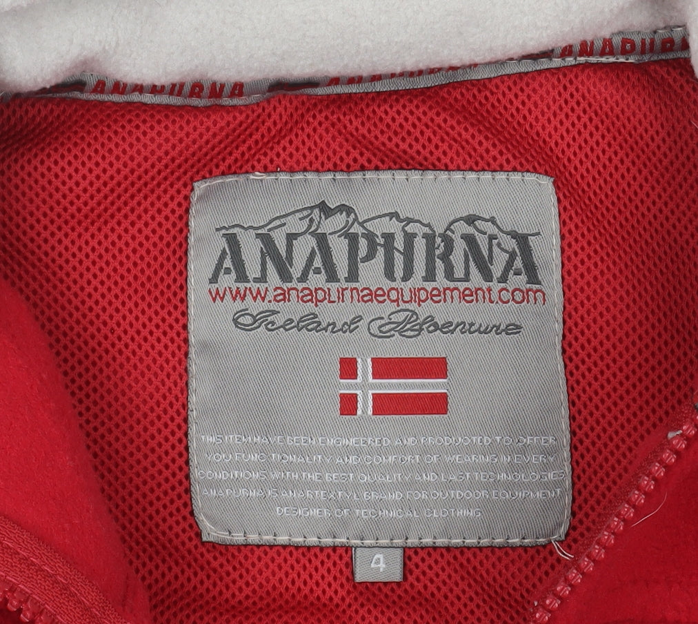 Anapurna Unisex Kids Red Fleece Jacket Size 4