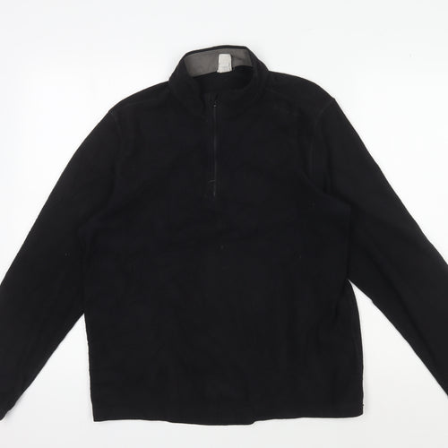 Decathlon Men's Black Basic Fleece Jacket 1/2 Zip L