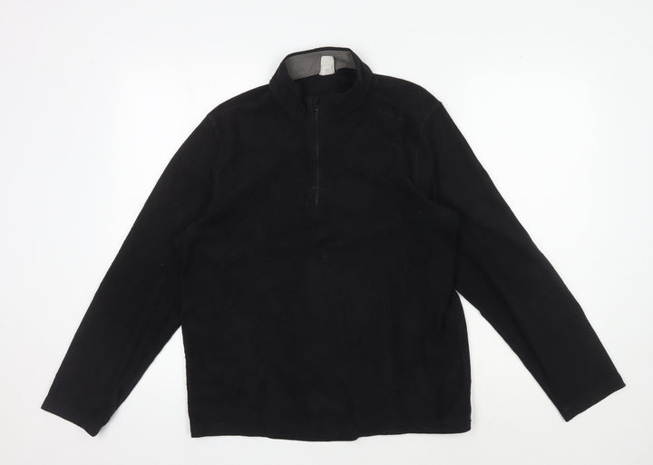 Decathlon Men's Black Basic Fleece Jacket 1/2 Zip L