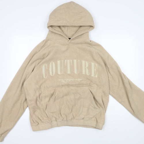Couture Womens Beige Pullover Hoodie M - Casual Logo