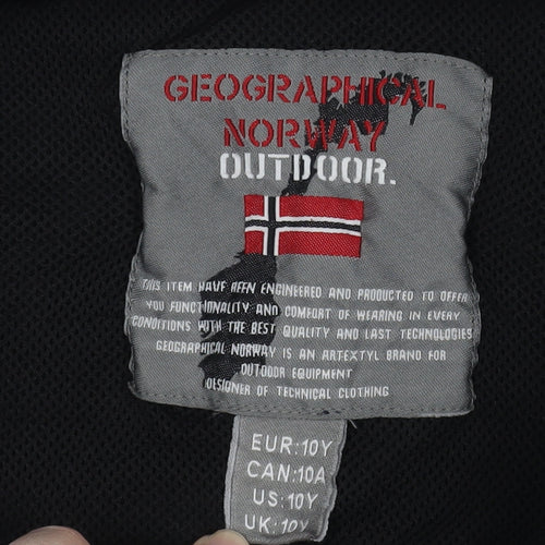 Geographical Norway Boys Black Fleece Jacket 10Y