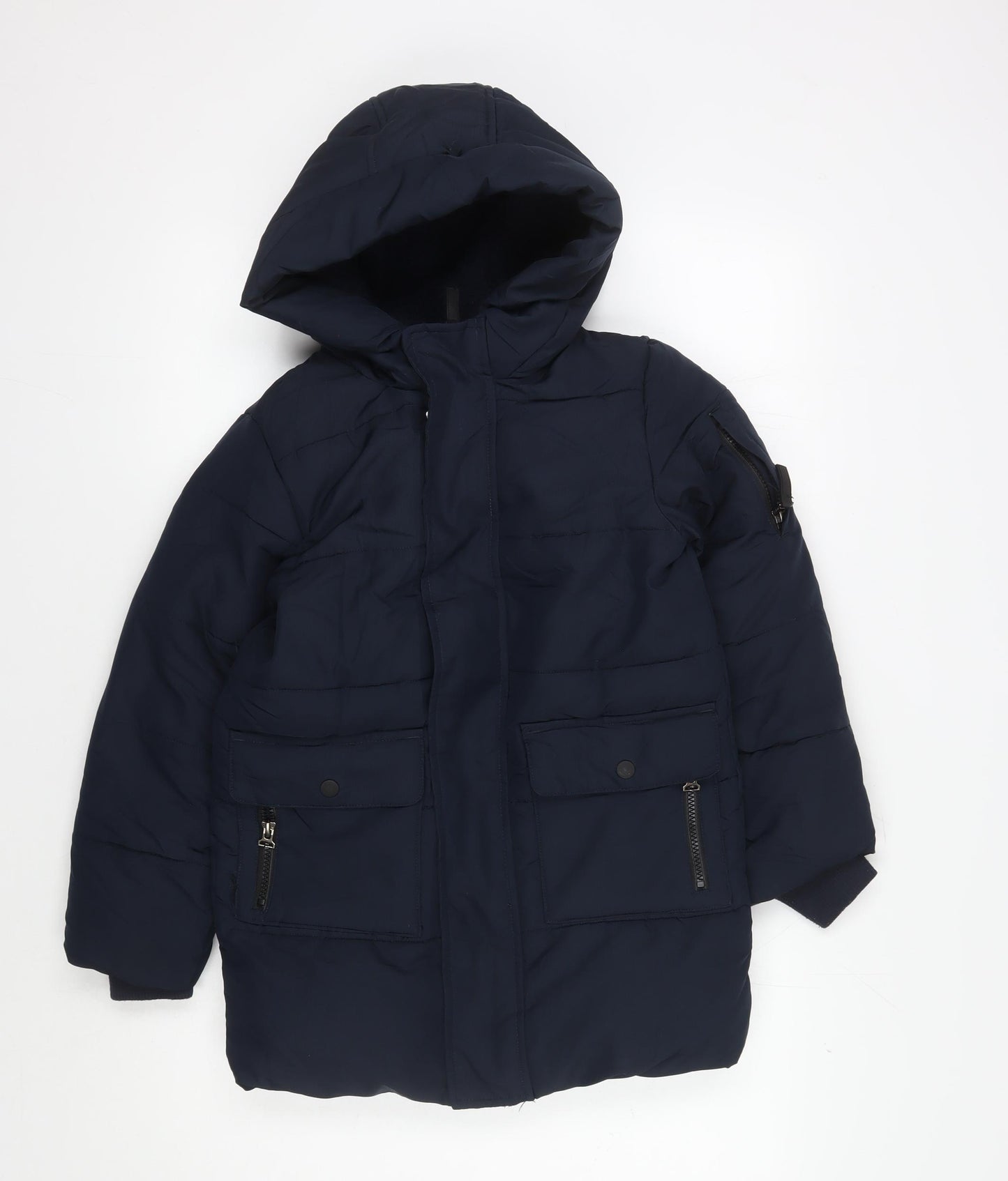 Marks and Spencer Blue Boys Puffer Jacket Size 3 Winter Coat