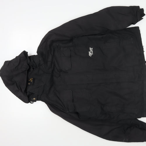 Rider Men's Black Parka Jacket M - Hooded Outdoor Casual